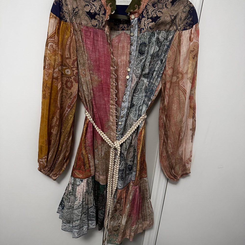 Zimmermann Multicolor Patchwork Mini Dress - image 1